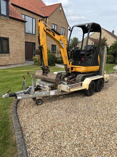 JCB 8014 MINI DIGGER, 1.5 TONNE, EXCAVATOR, 4 buckets 2016 - With Trailer No VAT