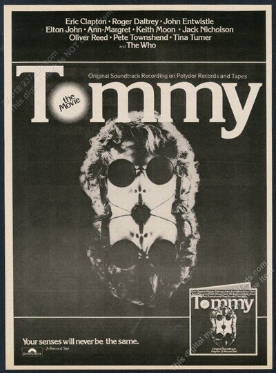 1975 The Who Tommy movie soundtrack release vintage print ad