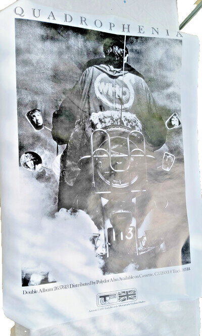 THE WHO "QUADROPHENIA" ALBUM COVER POSTER TRACK RECORDS 1973 EX CONDITION MOD