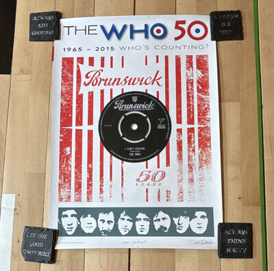 The Who 50 Years Brunswick “I Can’t Explain” Autographed Lithograph Poster