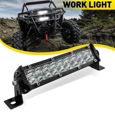 1x LED Work Light Bar+ Mounting Brackets Set Driving Lamp Offroad Car SUV ATV 7"