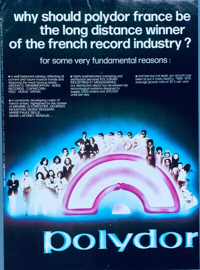 POLYDOR FRANCE 1979 original POSTER ADVERT DEVO THE WHO Pete Townshend BEE GEES