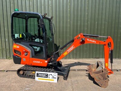 KUBOTA KX016-4, 1.6 TONNE CABBED MINI DIGGER " 1085 HOURS". MINI EXCAVATOR