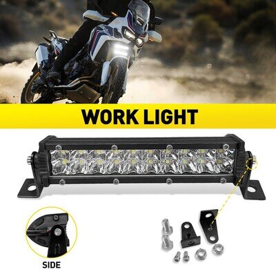 Car 7inch Round LED Work Light Bar Mounting Brackets Set SUV ATV Waterproof NEW