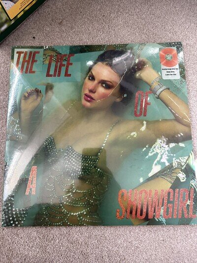 TAYLOR SWIFT LP The Life of a Showgirl PORTOFINO ORANGE GLITTER VINYL New+SEALED